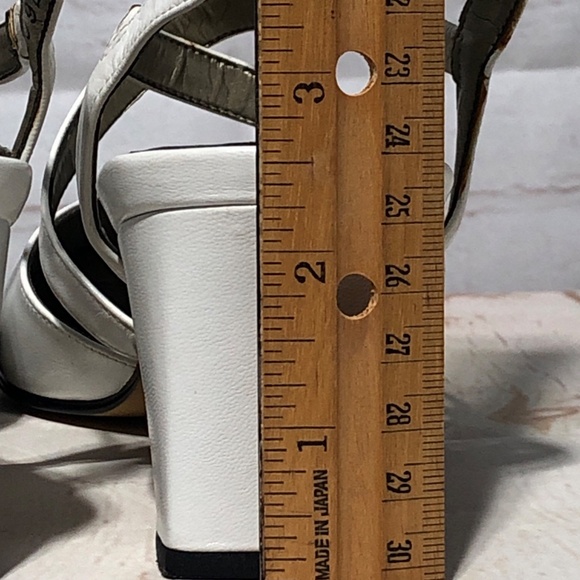 Ros Hommerson Pauly White Leather Round Toe Strappy Pumps Size 8.5M - Picture 6 of 16